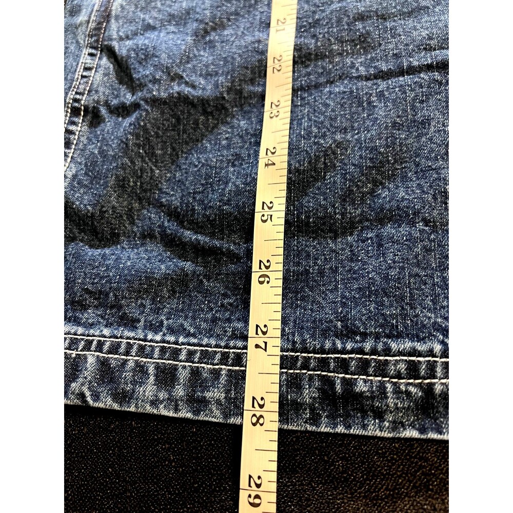 St. Johns Bay Vintage Denim Medium Wash Short Overall Bibs Y2K Size Large - Picture 7 of 8